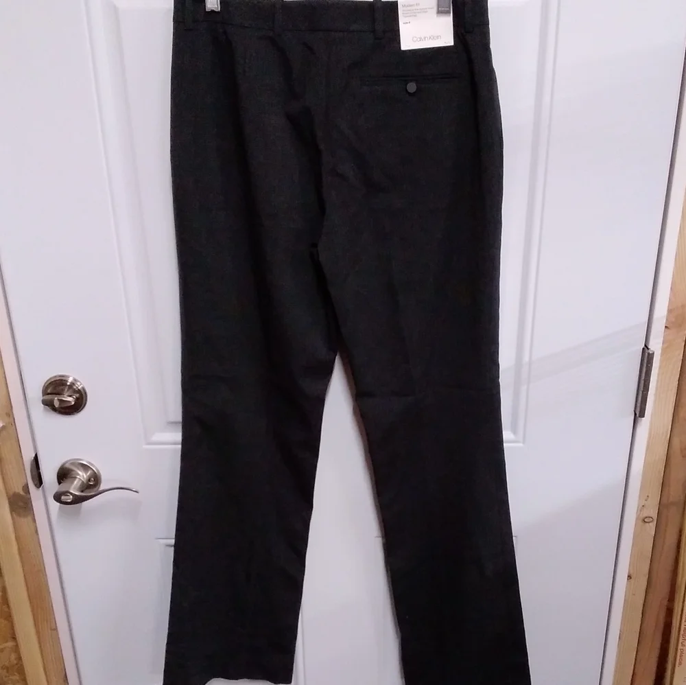 Calvin Klein Modern Fit Charcoal Grey Pinstripe Trousers Nwt - Picture 9 of 9